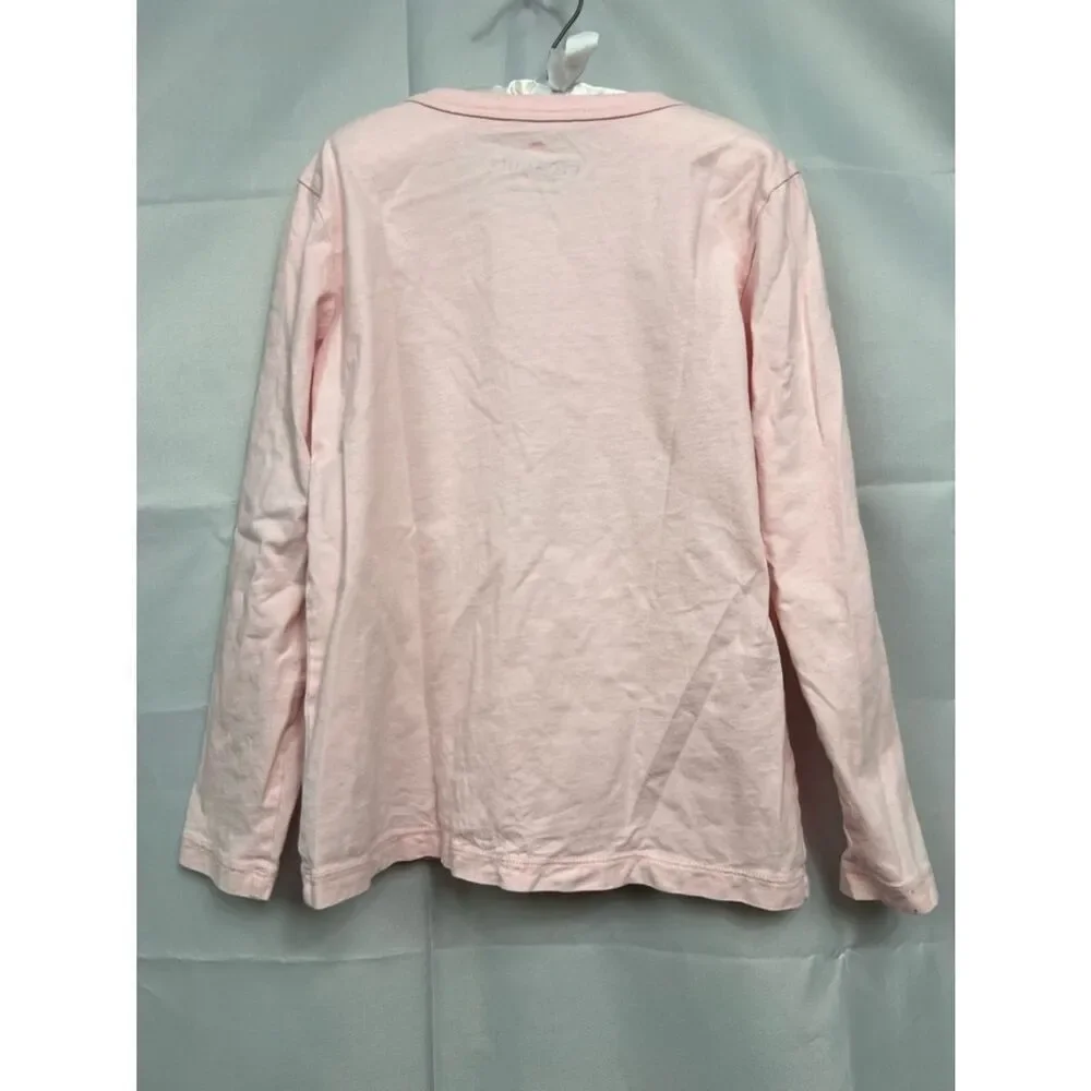 Crewcuts pink long sleeve tee with rainbow sequin heart size 6-7